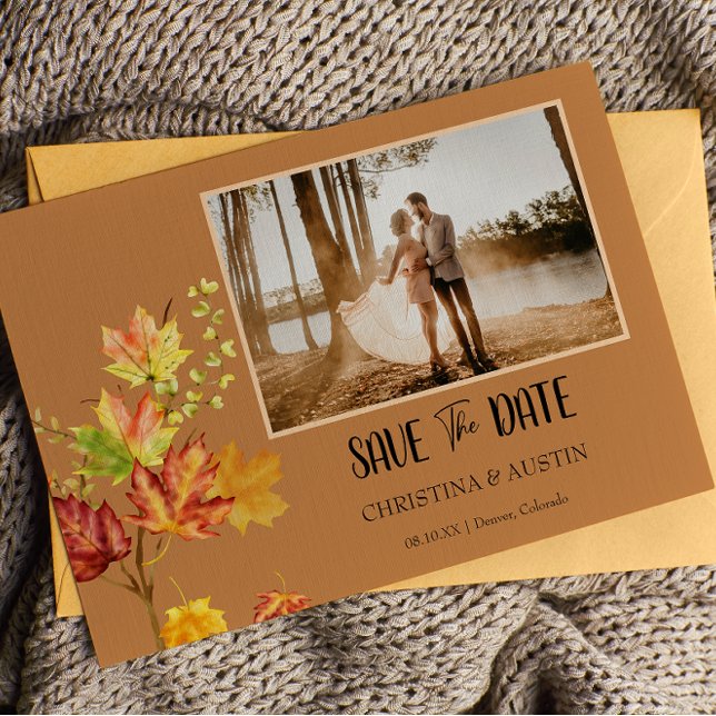 Cartão Postal A foto legante do outono deixa a data (Criador carregado)