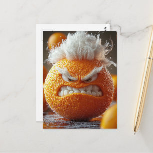 Cartão Postal A Fruta Laranja Irritada