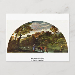 Cartão Postal A Fuga para o Egito, Por Carracci Annibale