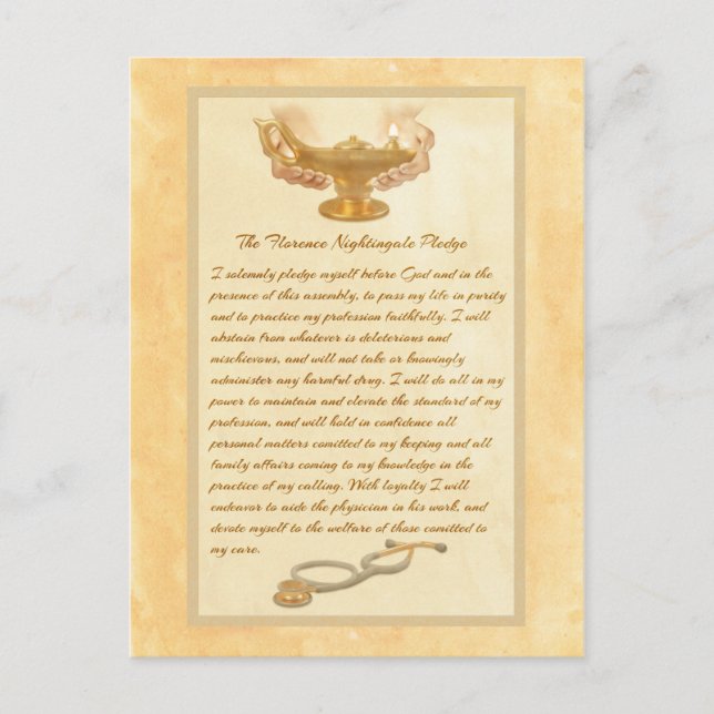 Cartão Postal A garantia de Florence Nightingale (Frente)