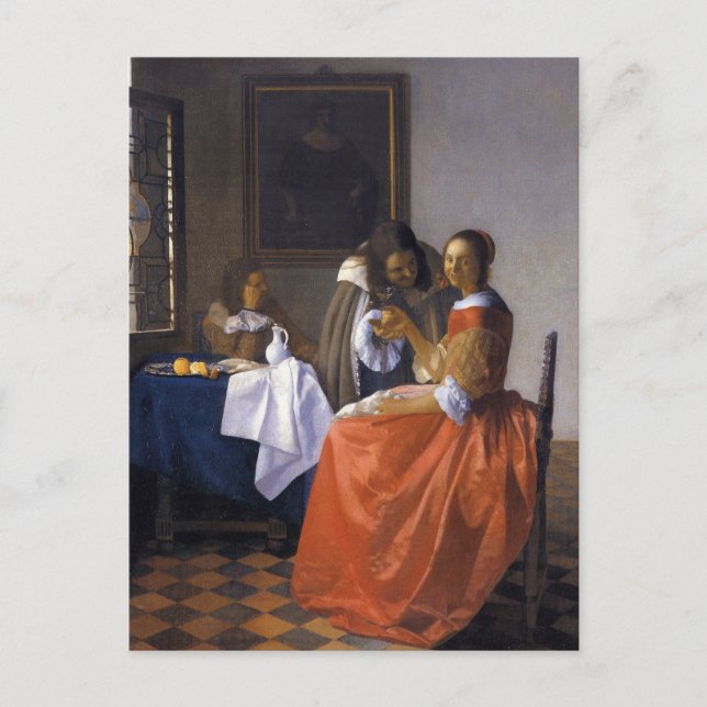 Cartão Postal A garota com o Wineglass (Frente)