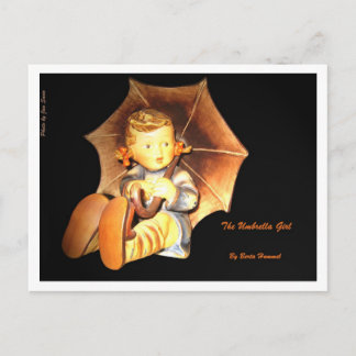 Cartão Postal A Garota dos Guarda-chuvas