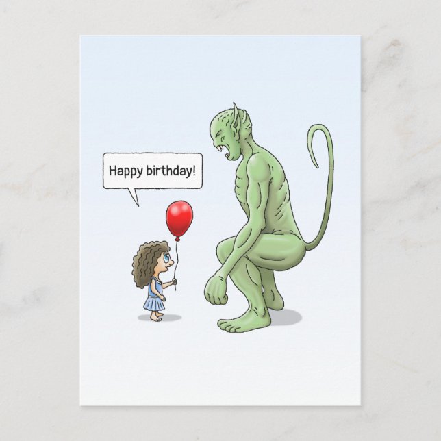 Cartão Postal A Garota e o Grande Goblin Verde (Frente)