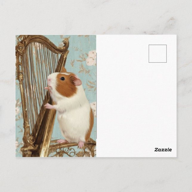 Cartão Postal A Gentle Tune – Artistic Guinea Pig Postcard (Verso)