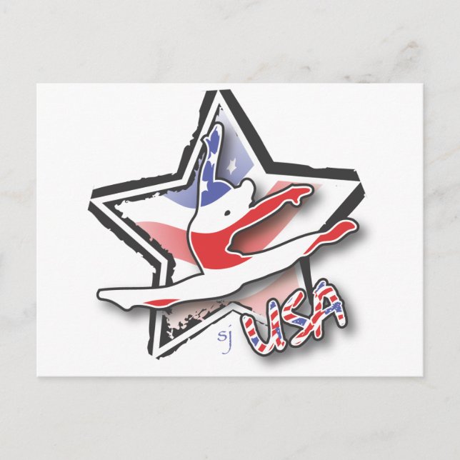 Cartão Postal A ginástica de mulheres dos EUA (Frente)