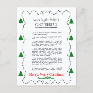 Cartão Postal A Gingerbread Christmas Recipe Postcard