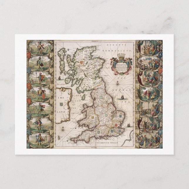 Cartão Postal A Grã-Bretanha, tal como foi concebida durante o t (Frente)