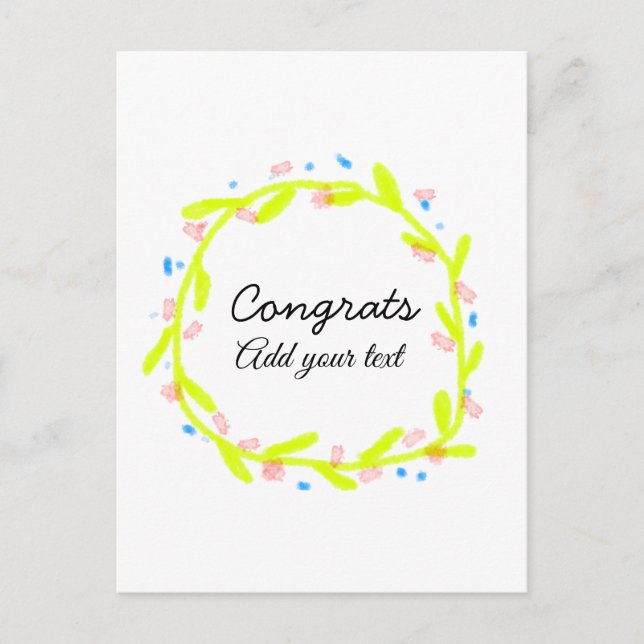 Cartão Postal A graduação mínima simples de parabéns adiciona (Frente)