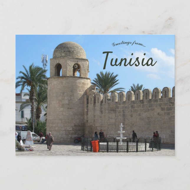 Cartão Postal A Grande Mesquita em Sousse Tunísia (Frente)