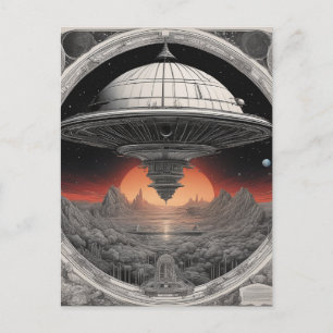 Cartão Postal A grande nave escura estava navegando em profundid