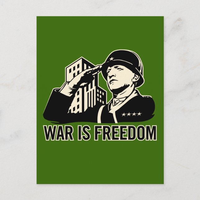 Cartão Postal A guerra é liberdade (Frente)