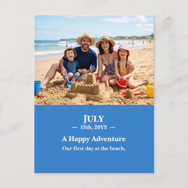 Cartão Postal A Happy Adventure July Memory Photo Postcard (Frente)