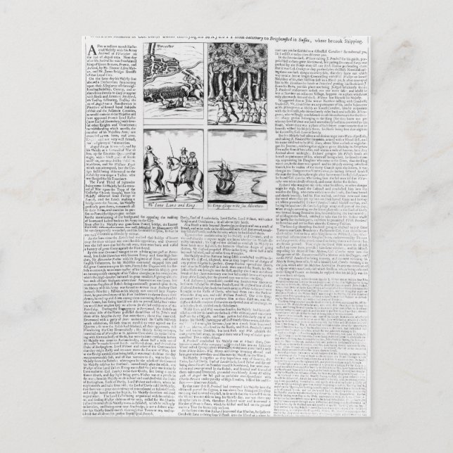 Cartão Postal A história da Batalha de Worcester (Frente)