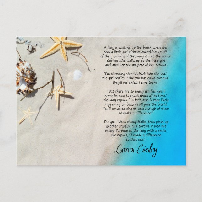 Cartão Postal A História da Estrela do Mar (Frente)