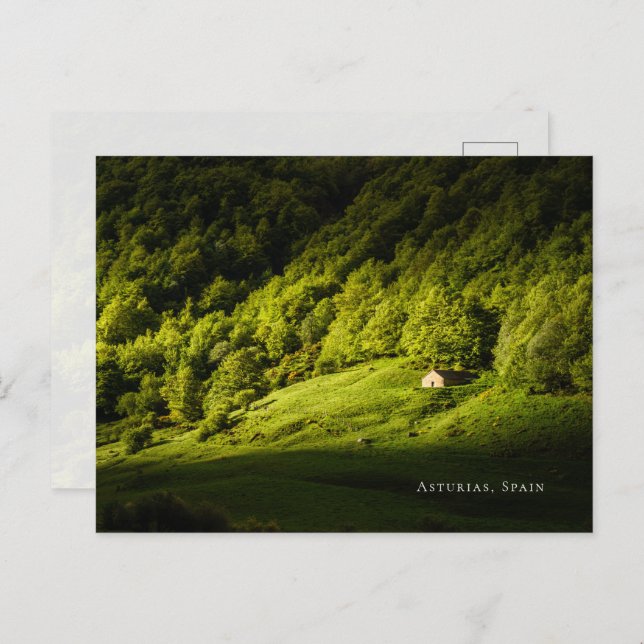 Cartão Postal A hut in the valley, Asturias travel (Frente/Verso)