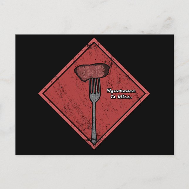 Cartão Postal A ignorância é a felicidade - com o Geek dividido (Frente)