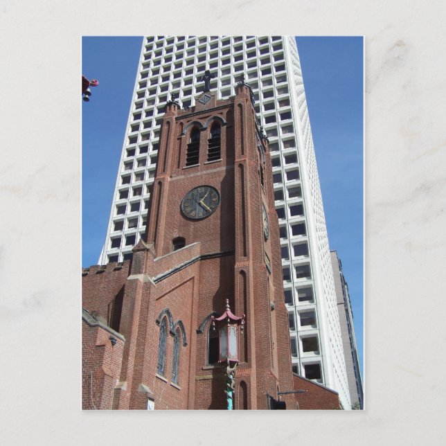 Cartão Postal A igreja de St Mary velho em Chinatown, SF, CA (Frente)