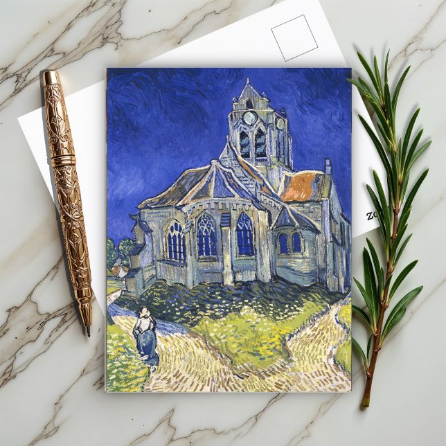 Cartão Postal A Igreja em Auvers, por Vincent Van Gogh (Criador carregado)