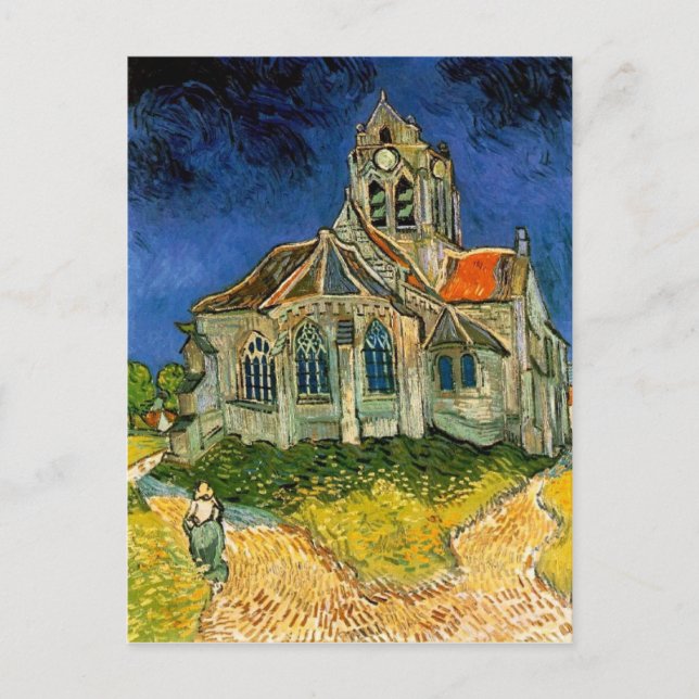 Cartão Postal A Igreja em Auvers por Vincent Van Gogh (Frente)