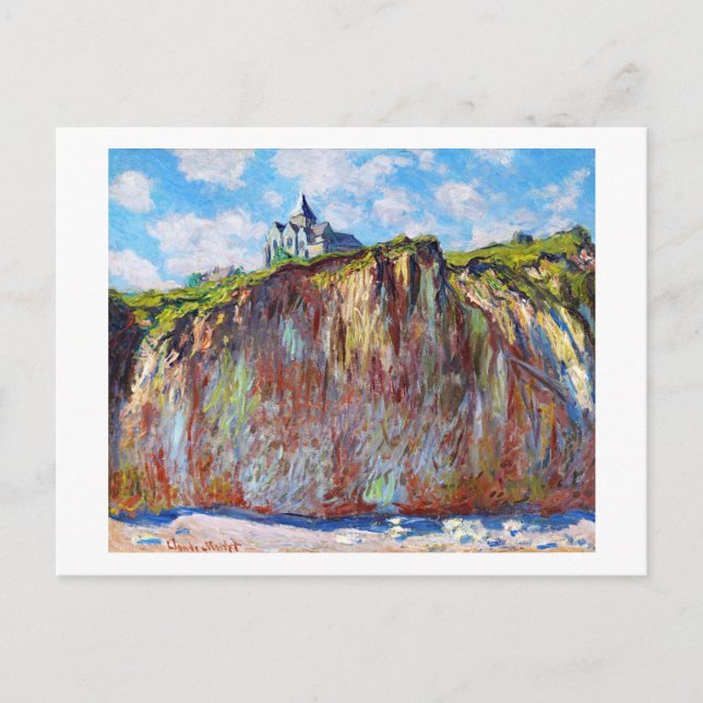 Cartão Postal A Igreja em Varengeville, 1882 Claude Monet legal (Frente)