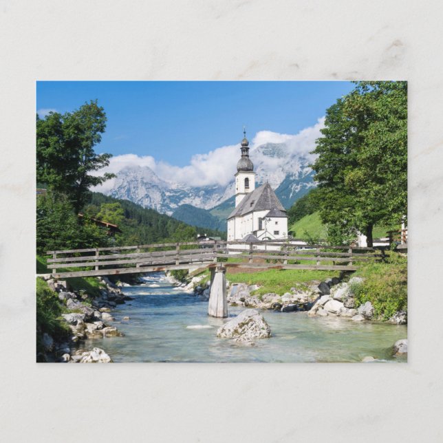 Cartão Postal A igreja paroquial de Ramsau (Frente)