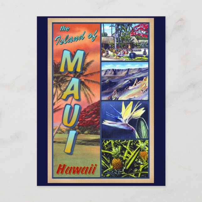 Cartão Postal A Ilha de Maui Havaí (Frente)