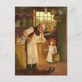 Cartão Postal A Ilustração da Vintage do Grocer