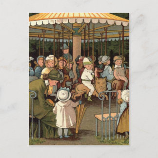 Cartão Postal A Ilustração da Vintagem Carousel
