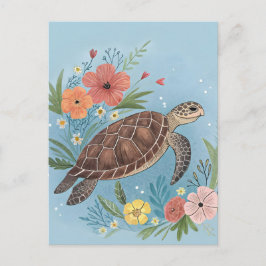 Cartão Postal A ilustração de uma tartaruga marinha