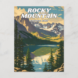 Cartão Postal A ilustração do Parque Nacional da Montanha Rocky 