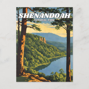 Cartão Postal A ilustração do Parque Nacional Shenandoah retroro