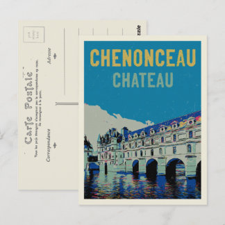 Cartão Postal A ilustração original de Chenonceau castelo France