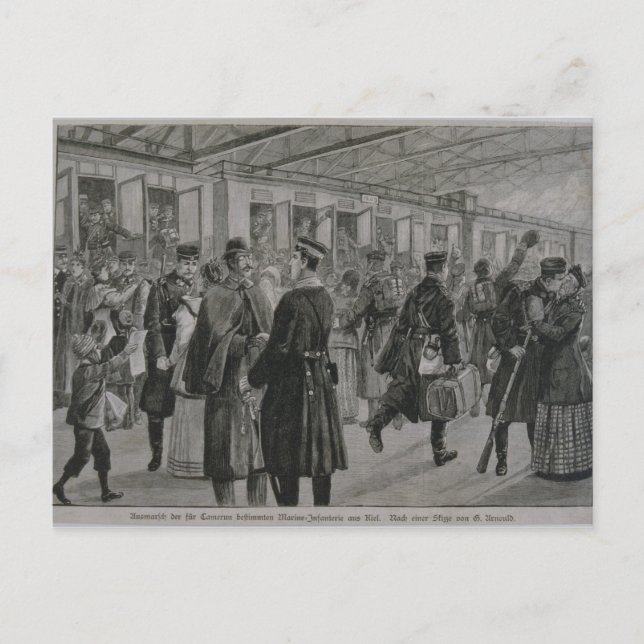 Cartão Postal A Implantação das Marines Reais de Kiel (Frente)