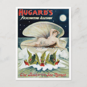 Cartão Postal A incrível ilusão de Hugard Vintage Magic Act