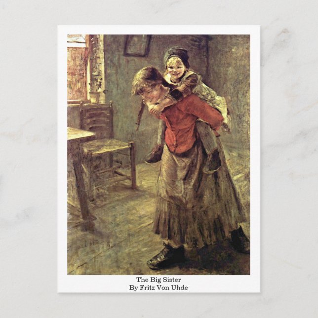 Cartão Postal A Irmã Mais Velha Por Fritz Von Uhde (Frente)