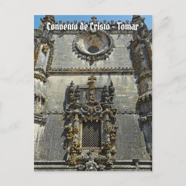 Cartão Postal A janela do Capítulo House em Tomar. Portugal (Frente)