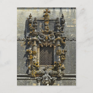 Cartão Postal A janela do Capítulo House em Tomar. Portugal