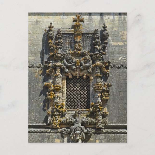 Cartão Postal A janela do Capítulo House em Tomar. Portugal (Frente)