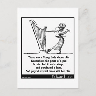 Cartão Postal A Jovem Dama de Edward Lear cujo queixo Limerick
