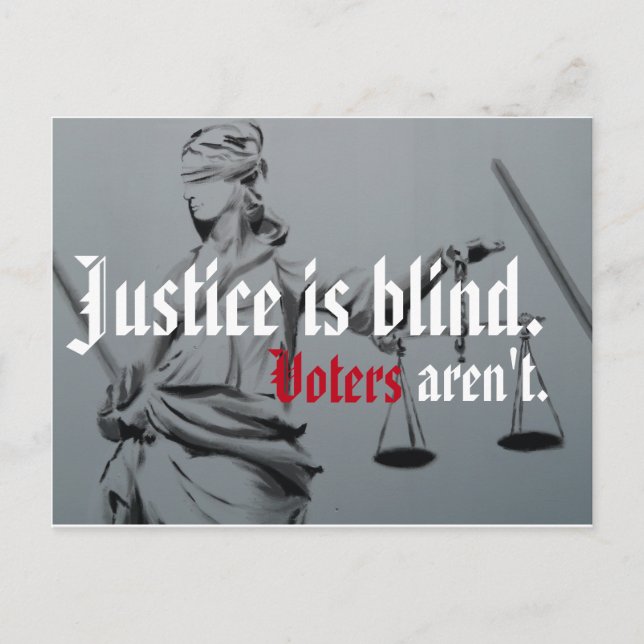 Cartão Postal A Justiça é Cartão-Postal Cego (Frente)
