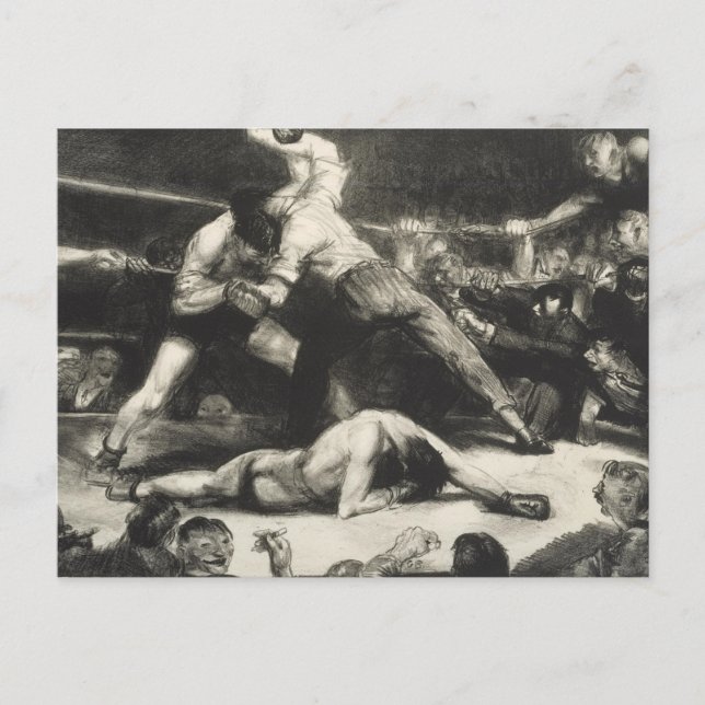 Cartão Postal A Knock-Out - George Bellows - 1921 (Frente)