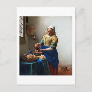 Cartão Postal A Leiteira, Johannes Vermeer, 1657-1658