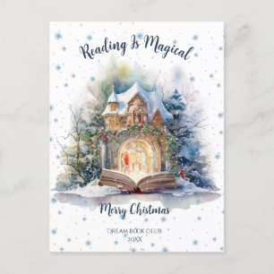 Cartão Postal A Leitura é um Floco de Neve Mágico Design