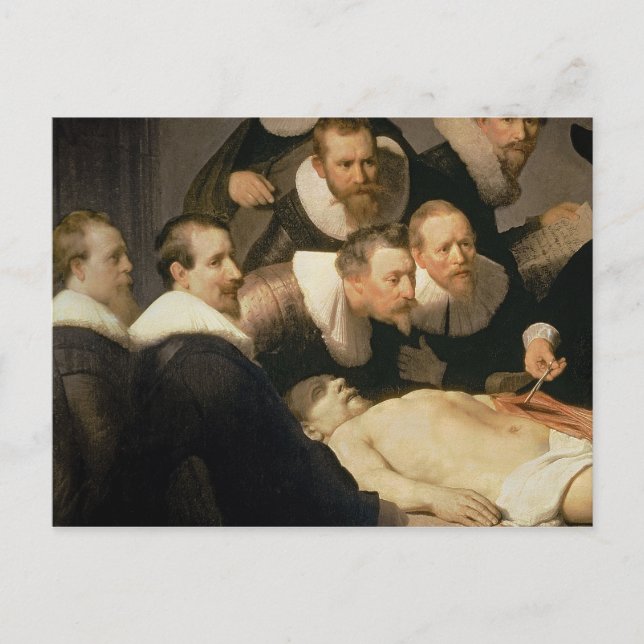 Cartão Postal A lição da anatomia do Dr. Nicolaes Tulp, 1632 (Frente)