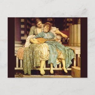 Cartão Postal A lição de música de Frederic Leighton
