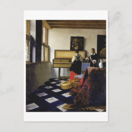 Cartão Postal A lição de música de Johannes Vermeer
