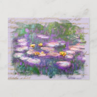 ** A Lily Monet Pads Pond Vintage Manuscrito