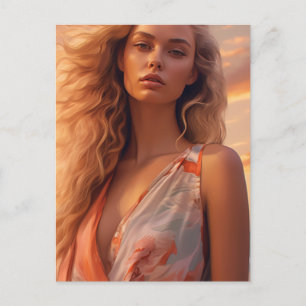 Cartão Postal A Linda Mulher Loura