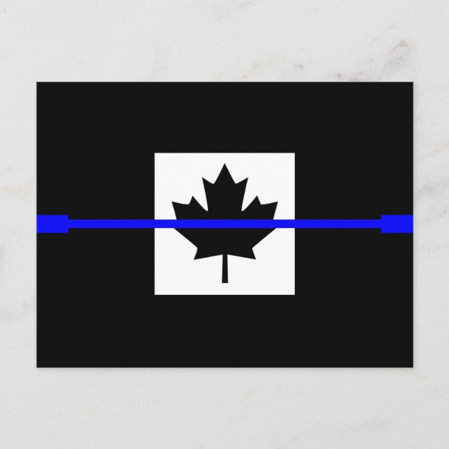 Cartão Postal A linha azul-fina simbólica na bandeira canadense (Frente)