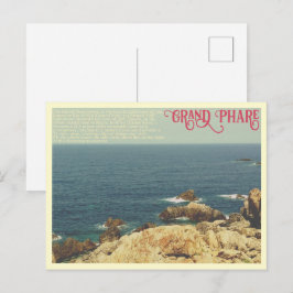 Cartão Postal A linha de costa da praia do Grand Phare Jijel, Ar